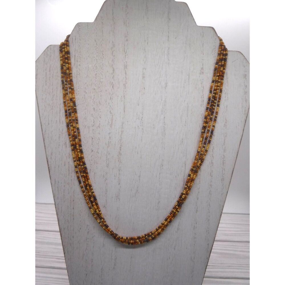 Beaded Necklace Multicolor Browns